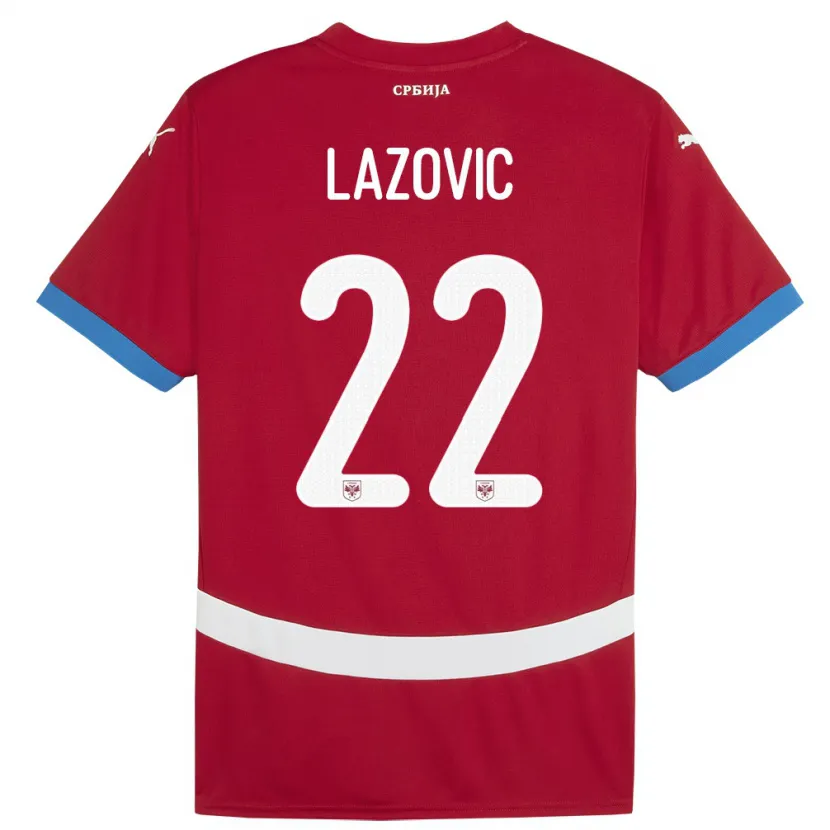 Danxen Børn Serbien Darko Lazovic #22 Rød Hjemmebane Spillertrøjer 24-26 Trøje T-Shirt
