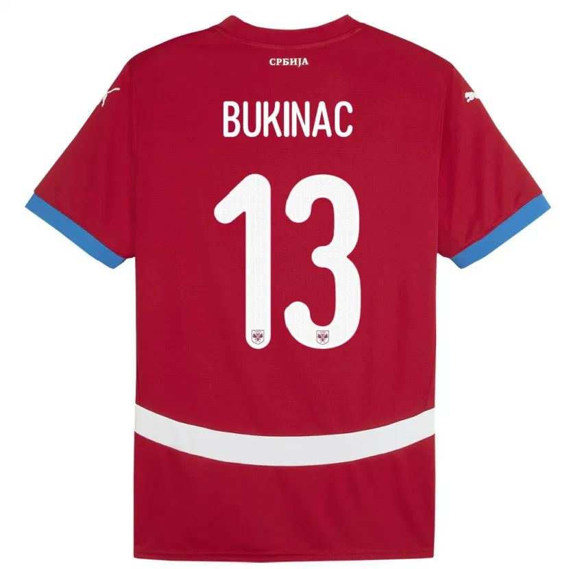 Danxen Børn Serbien Stefan Bukinac #13 Rød Hjemmebane Spillertrøjer 24-26 Trøje T-Shirt