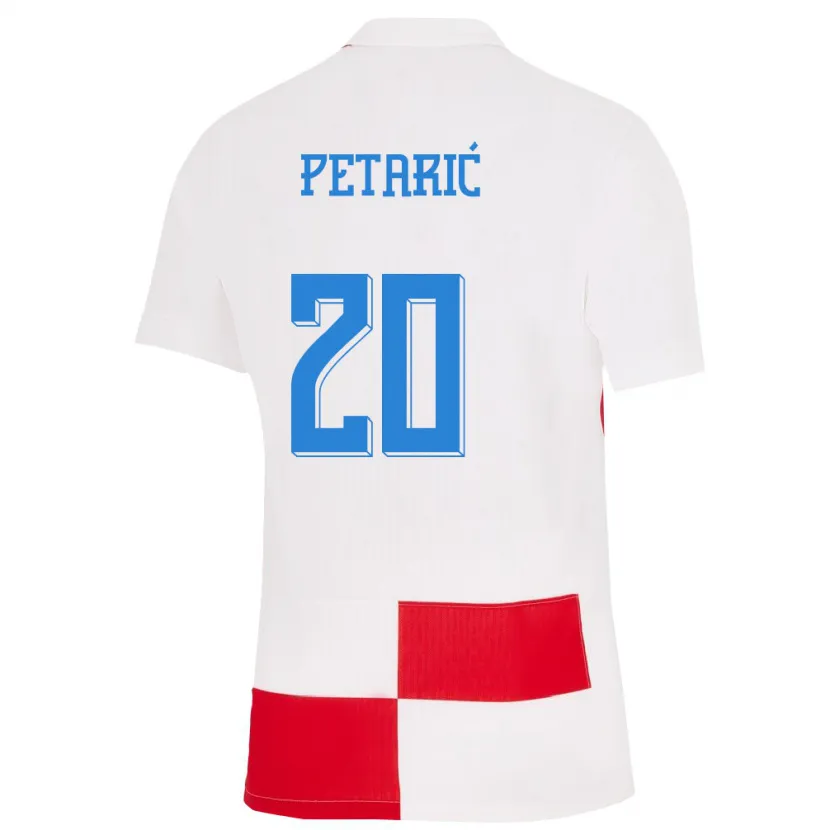 Danxen Børn Kroatien Nika Petaric #20 Hvid Rød Hjemmebane Spillertrøjer 24-26 Trøje T-Shirt