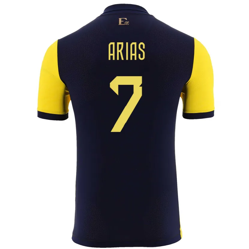 Danxen Børn Ecuador Emily Arias #7 Gul Hjemmebane Spillertrøjer 24-26 Trøje T-Shirt