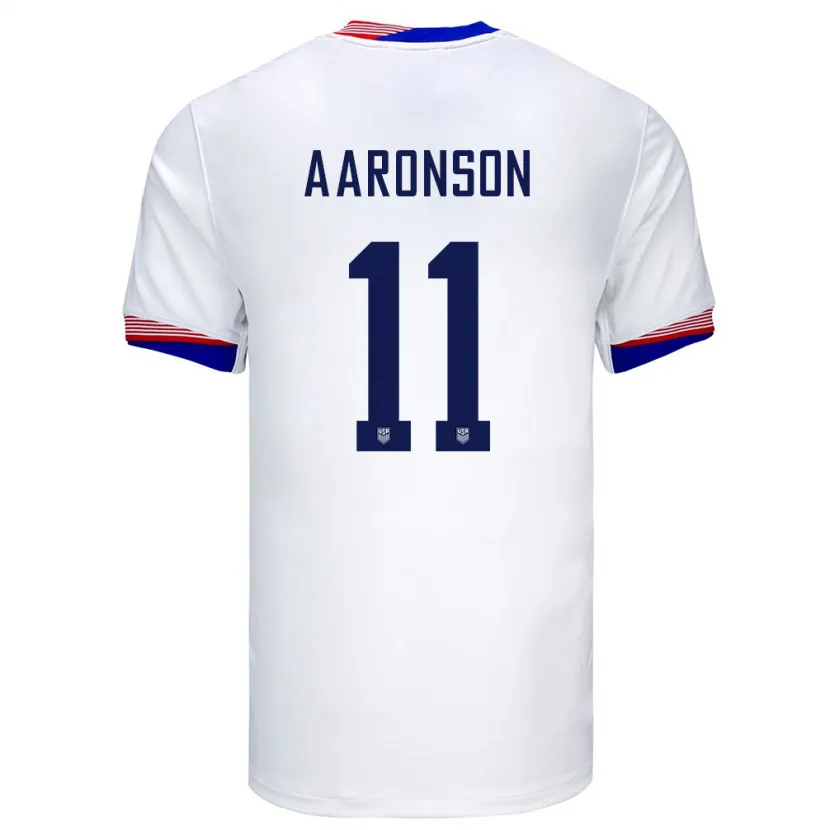 Danxen Børn Usa Brenden Aaronson #11 Hvid Hjemmebane Spillertrøjer 24-26 Trøje T-Shirt