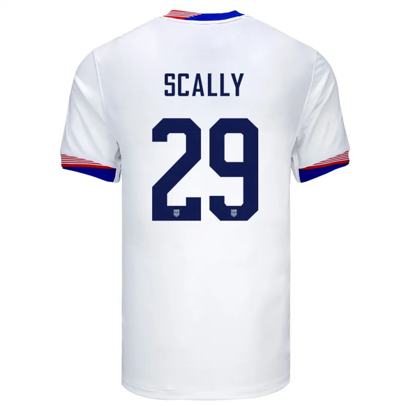 Danxen Børn Usa Joseph Scally #29 Hvid Hjemmebane Spillertrøjer 24-26 Trøje T-Shirt