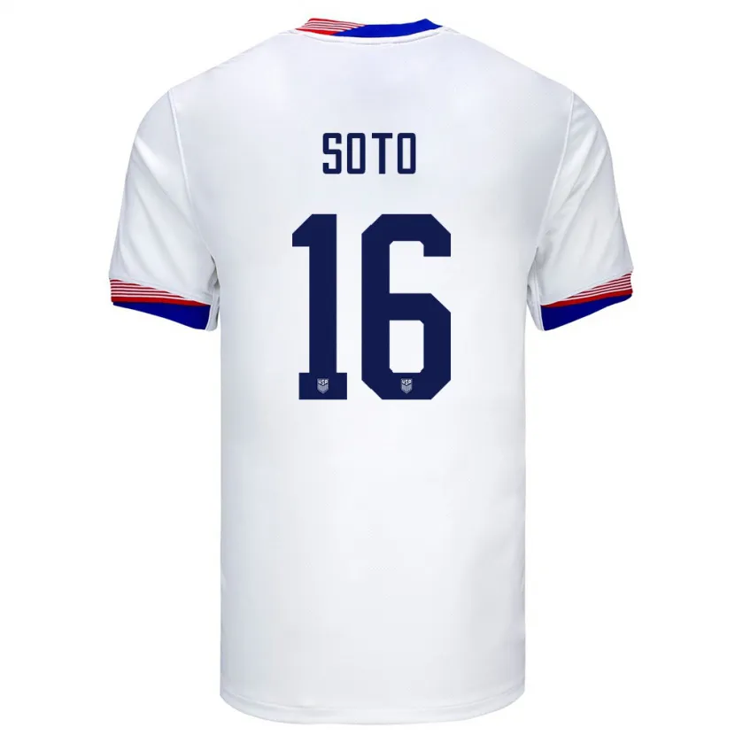 Danxen Børn Usa Ezekiel Soto #16 Hvid Hjemmebane Spillertrøjer 24-26 Trøje T-Shirt