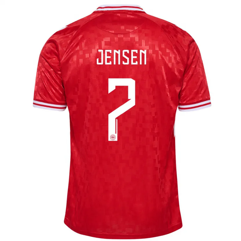 Danxen Børn Danmark Mathias Jensen #7 Rød Hjemmebane Spillertrøjer 24-26 Trøje T-Shirt