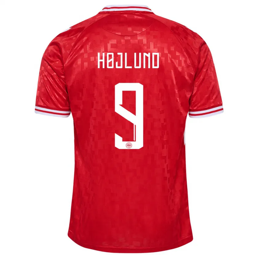 Danxen Børn Danmark Emil Højlund #9 Rød Hjemmebane Spillertrøjer 24-26 Trøje T-Shirt