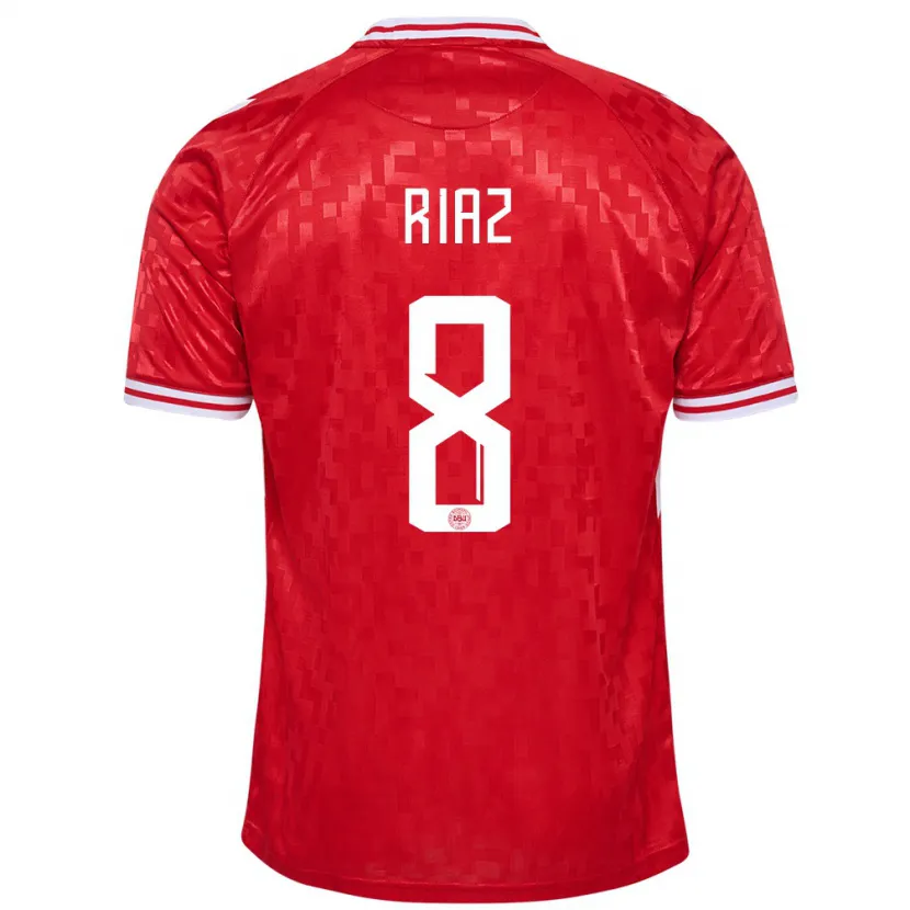 Danxen Børn Danmark Danial Riaz #8 Rød Hjemmebane Spillertrøjer 24-26 Trøje T-Shirt