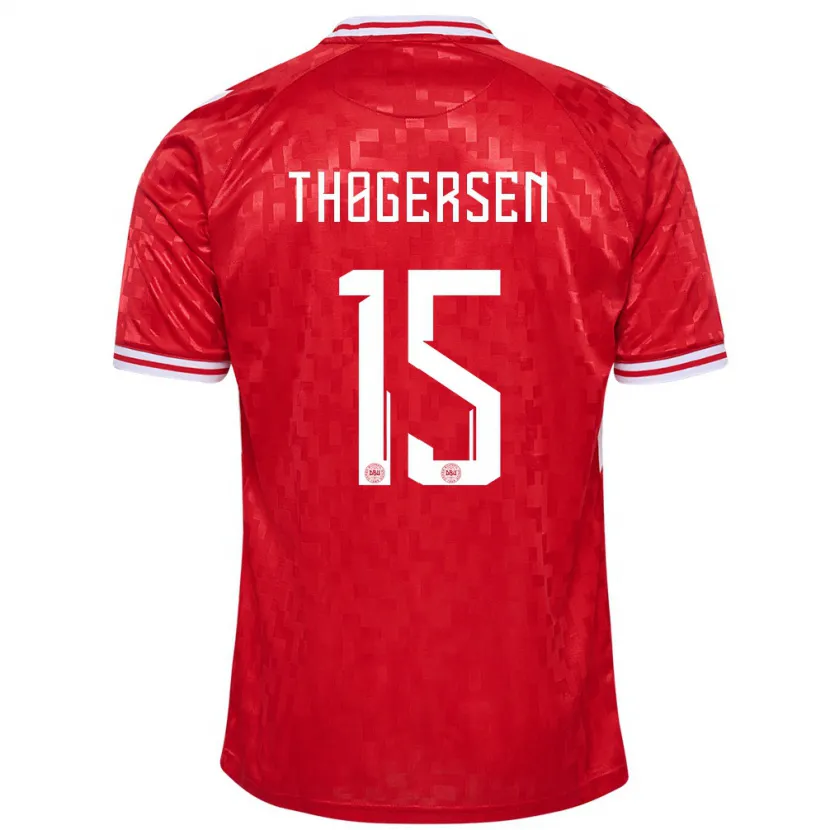 Danxen Børn Danmark Frederikke Thøgersen #15 Rød Hjemmebane Spillertrøjer 24-26 Trøje T-Shirt