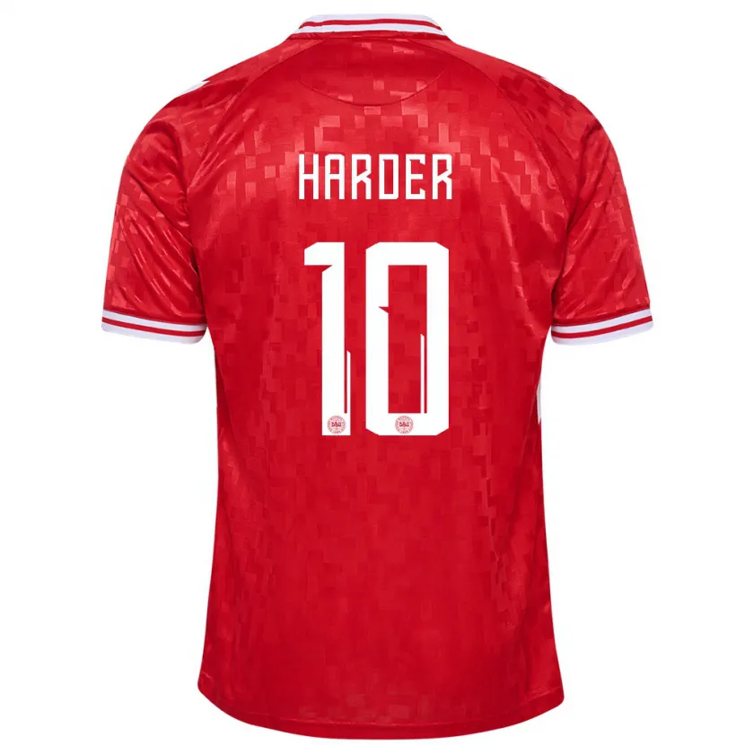 Danxen Børn Danmark Pernille Harder #10 Rød Hjemmebane Spillertrøjer 24-26 Trøje T-Shirt