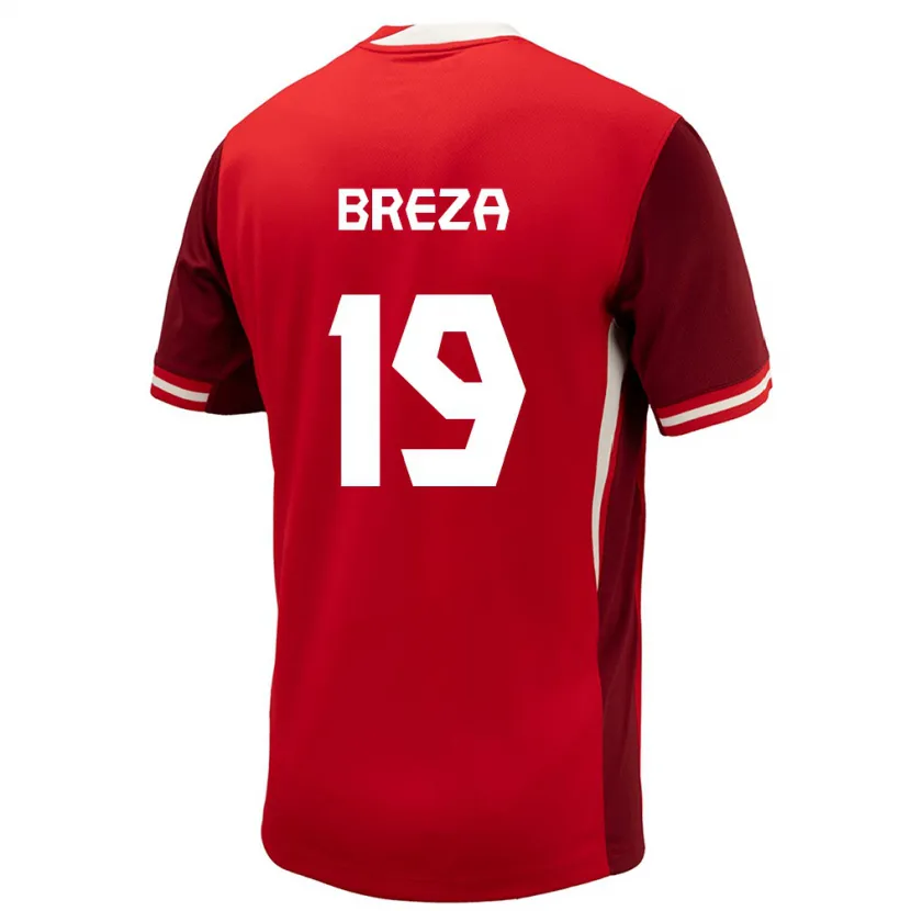 Danxen Børn Canada Sebastian Breza #19 Rød Hjemmebane Spillertrøjer 24-26 Trøje T-Shirt