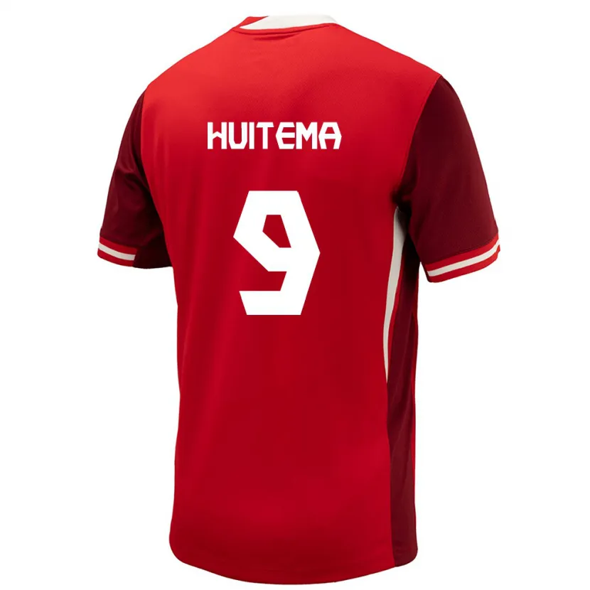 Danxen Børn Canada Jordyn Huitema #9 Rød Hjemmebane Spillertrøjer 24-26 Trøje T-Shirt