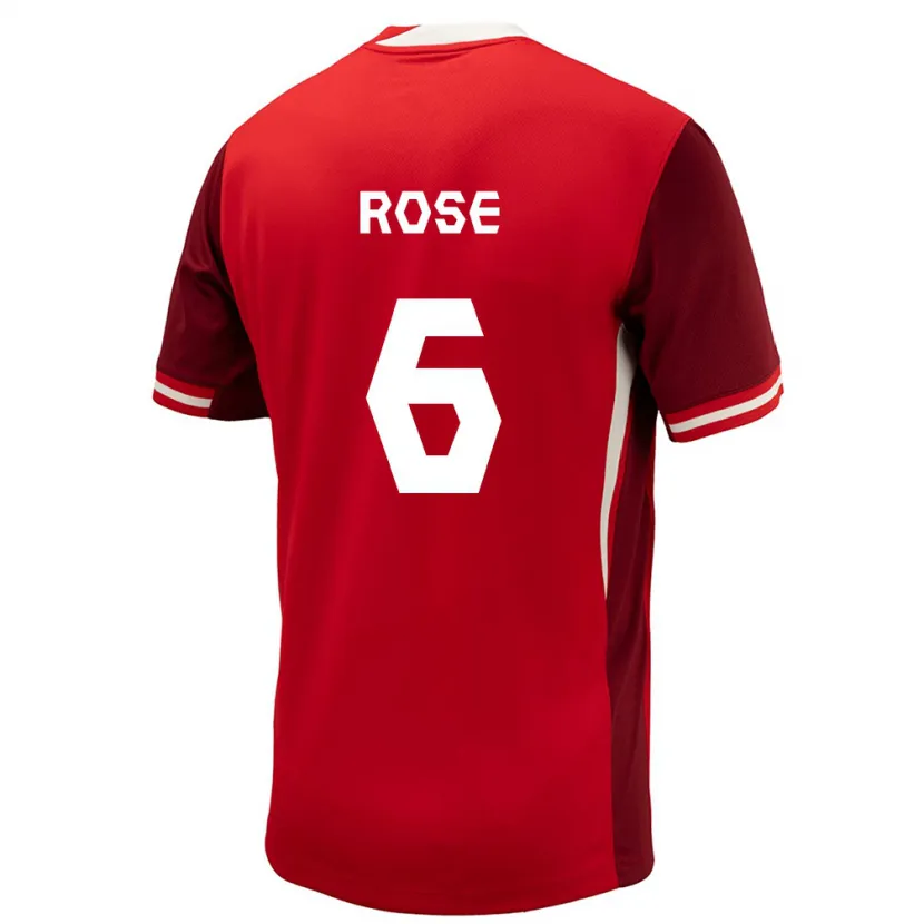 Danxen Børn Canada Deanne Rose #6 Rød Hjemmebane Spillertrøjer 24-26 Trøje T-Shirt
