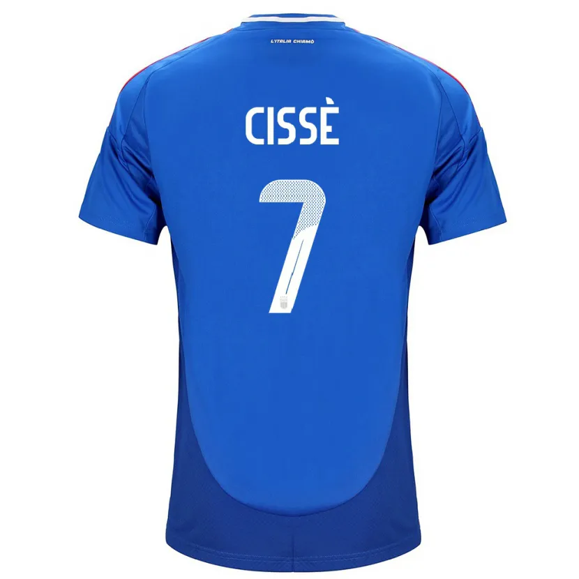 Danxen Børn Italien Alphadjo Cissè #7 Blå Hjemmebane Spillertrøjer 24-26 Trøje T-Shirt