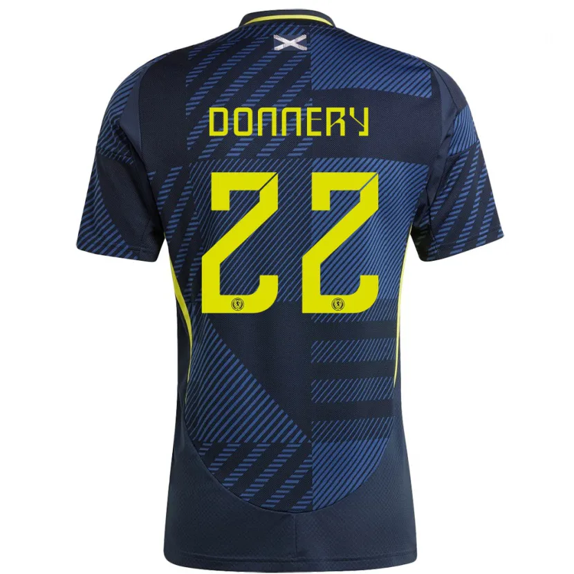 Danxen Børn Skotland Julian Donnery #22 Mørkeblå Hjemmebane Spillertrøjer 24-26 Trøje T-Shirt