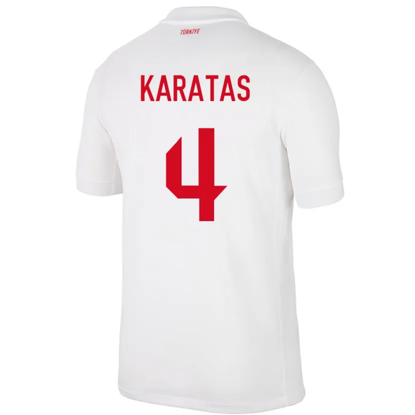 Danxen Børn Tyrkiet Eda Karataş #4 Hvid Hjemmebane Spillertrøjer 24-26 Trøje T-Shirt
