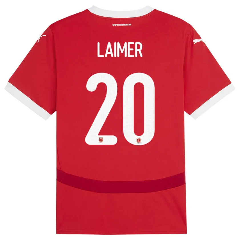 Danxen Børn Østrig Konrad Laimer #20 Rød Hjemmebane Spillertrøjer 24-26 Trøje T-Shirt