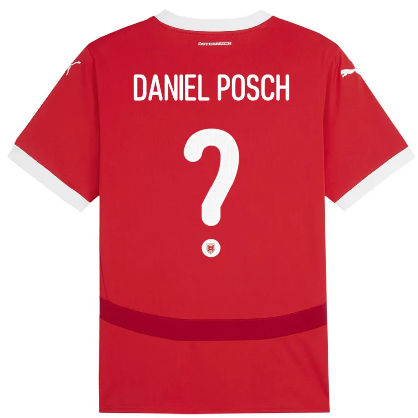 Danxen Børn Østrig Daniel Posch #0 Rød Hjemmebane Spillertrøjer 24-26 Trøje T-Shirt