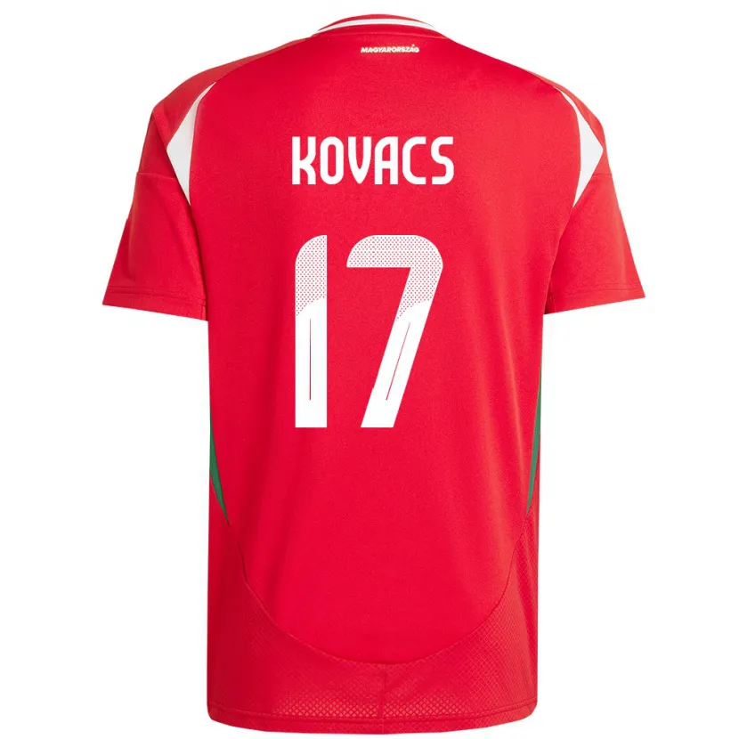 Danxen Børn Ungarn Mátyás Kovács #17 Rød Hjemmebane Spillertrøjer 24-26 Trøje T-Shirt