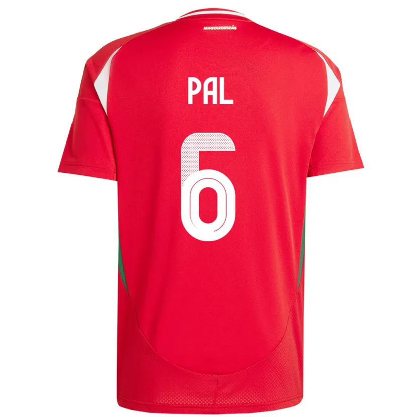 Danxen Børn Ungarn Barna Pál #6 Rød Hjemmebane Spillertrøjer 24-26 Trøje T-Shirt