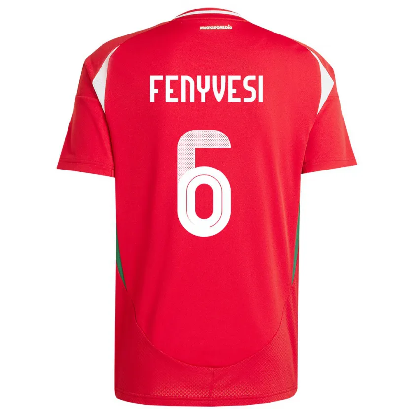 Danxen Børn Ungarn Evelin Fenyvesi #6 Rød Hjemmebane Spillertrøjer 24-26 Trøje T-Shirt