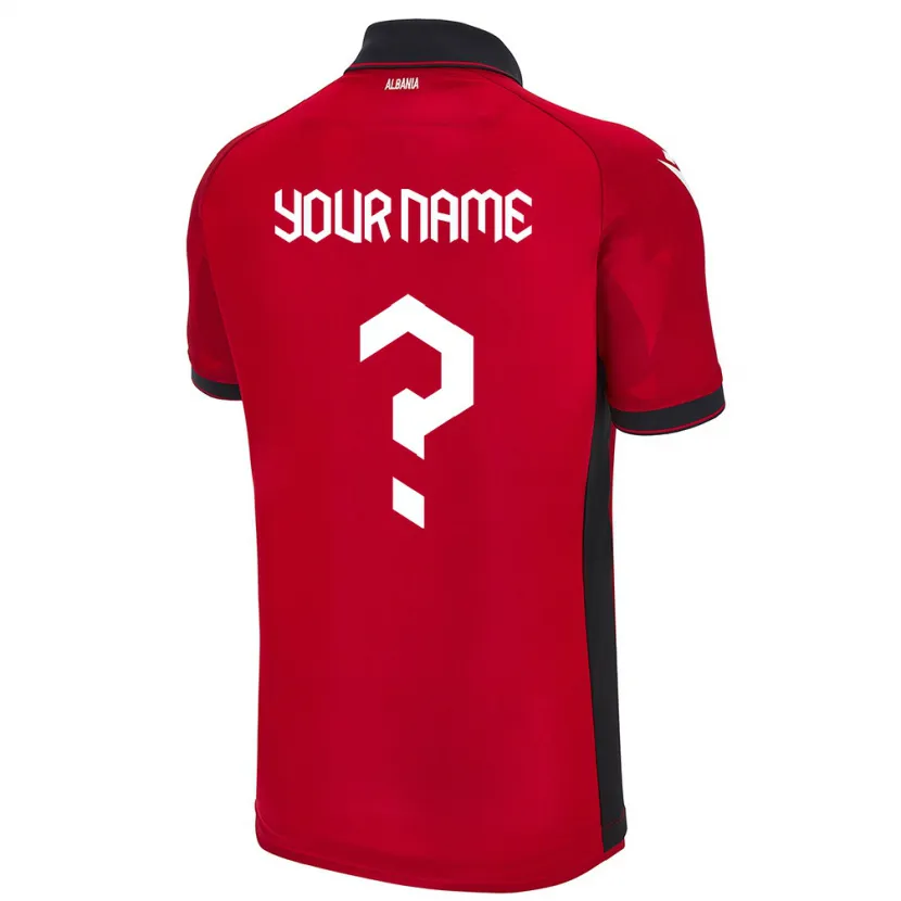 Danxen Børn Albanien Dit Navn #0 Rød Hjemmebane Spillertrøjer 24-26 Trøje T-Shirt