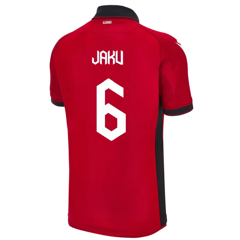 Danxen Børn Albanien Jordi Jaku #6 Rød Hjemmebane Spillertrøjer 24-26 Trøje T-Shirt