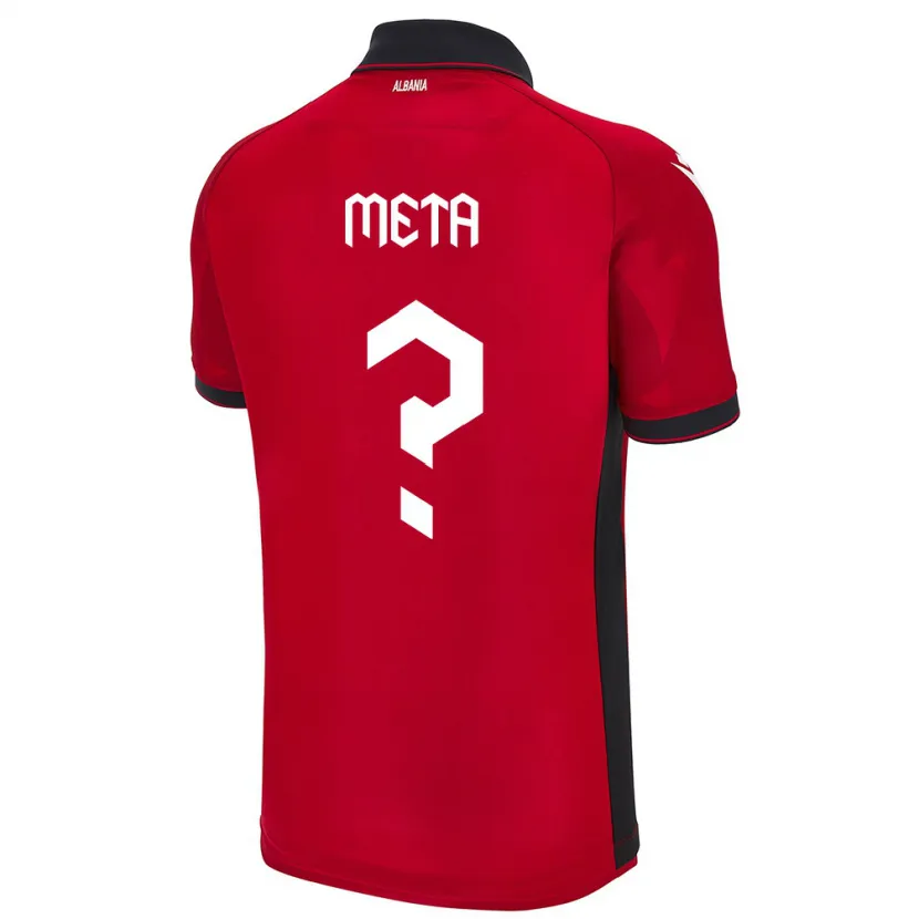 Danxen Børn Albanien Ermal Meta #0 Rød Hjemmebane Spillertrøjer 24-26 Trøje T-Shirt
