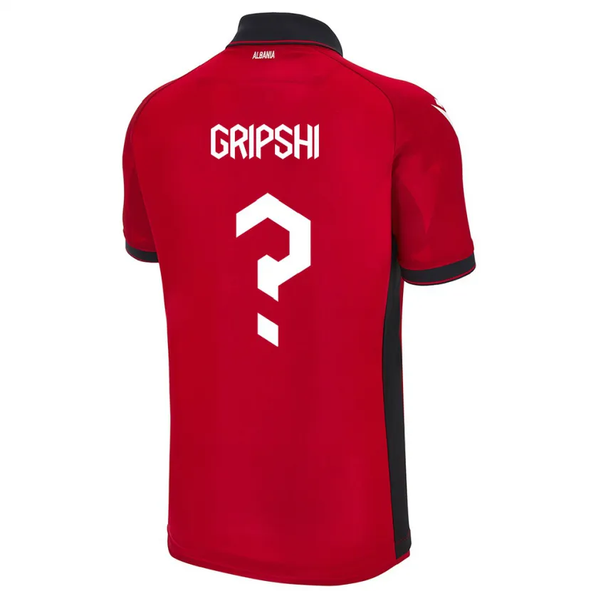 Danxen Børn Albanien Naim Gripshi #0 Rød Hjemmebane Spillertrøjer 24-26 Trøje T-Shirt