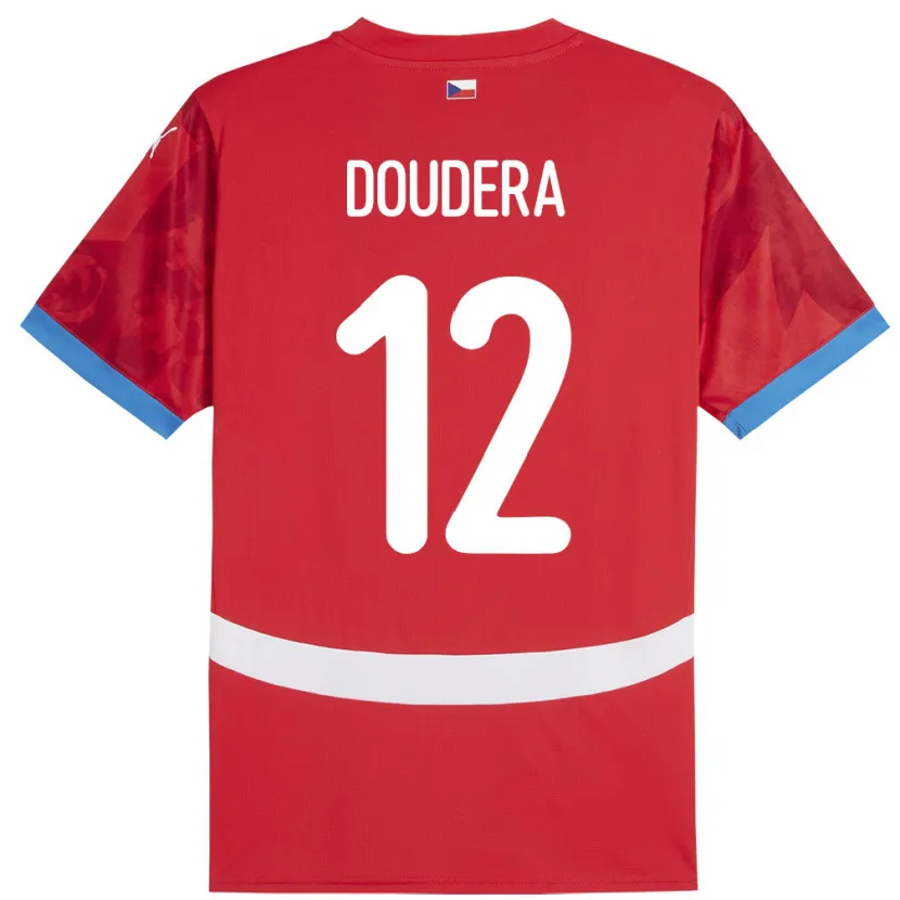 Danxen Børn Tjekkiet David Doudera #12 Rød Hjemmebane Spillertrøjer 24-26 Trøje T-Shirt