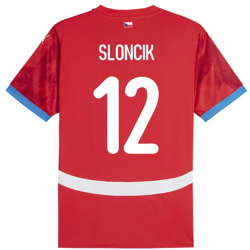 Danxen Børn Tjekkiet Tom Sloncik #12 Rød Hjemmebane Spillertrøjer 24-26 Trøje T-Shirt