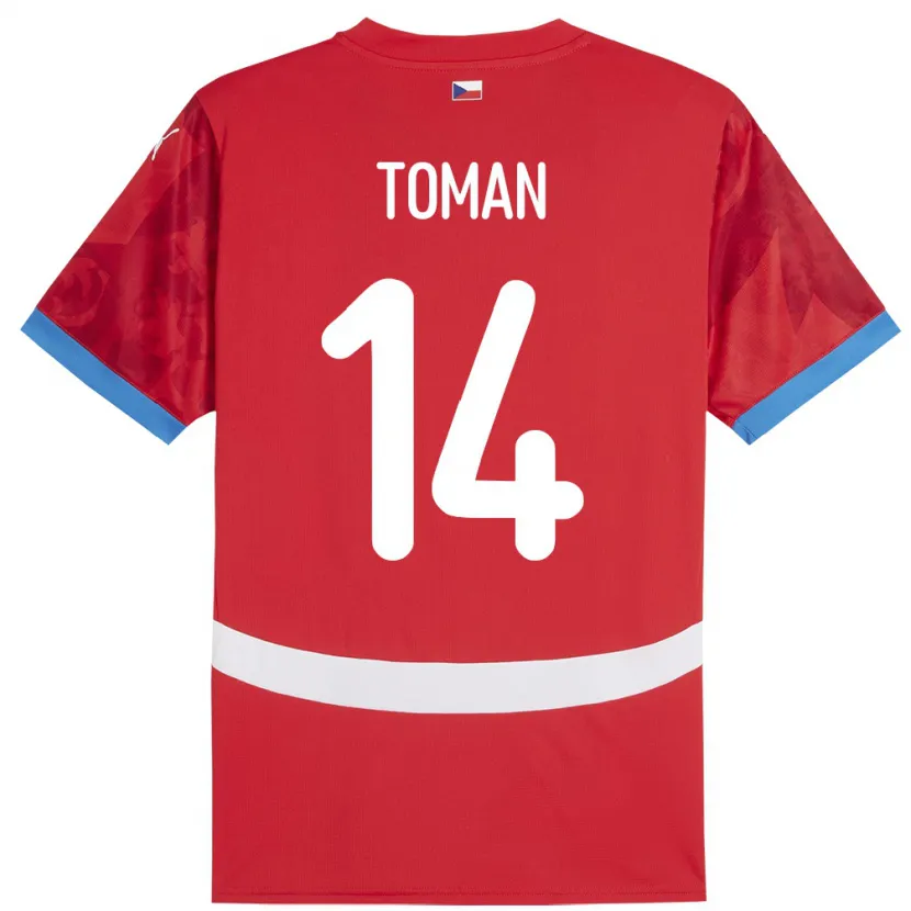 Danxen Børn Tjekkiet Zdenek Toman #14 Rød Hjemmebane Spillertrøjer 24-26 Trøje T-Shirt
