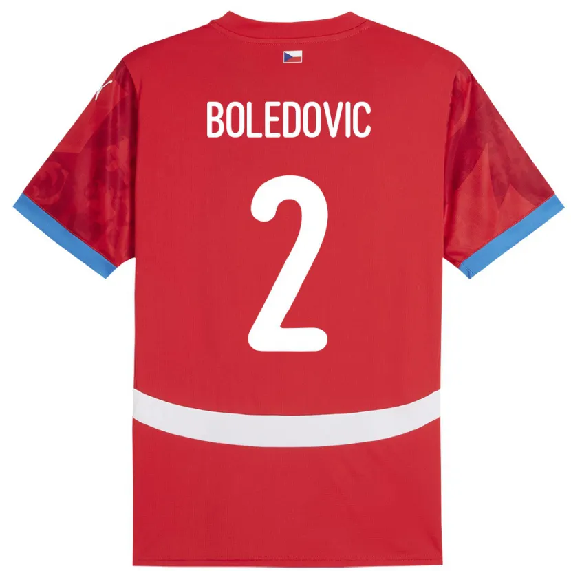 Danxen Børn Tjekkiet Tobias Boledovic #2 Rød Hjemmebane Spillertrøjer 24-26 Trøje T-Shirt