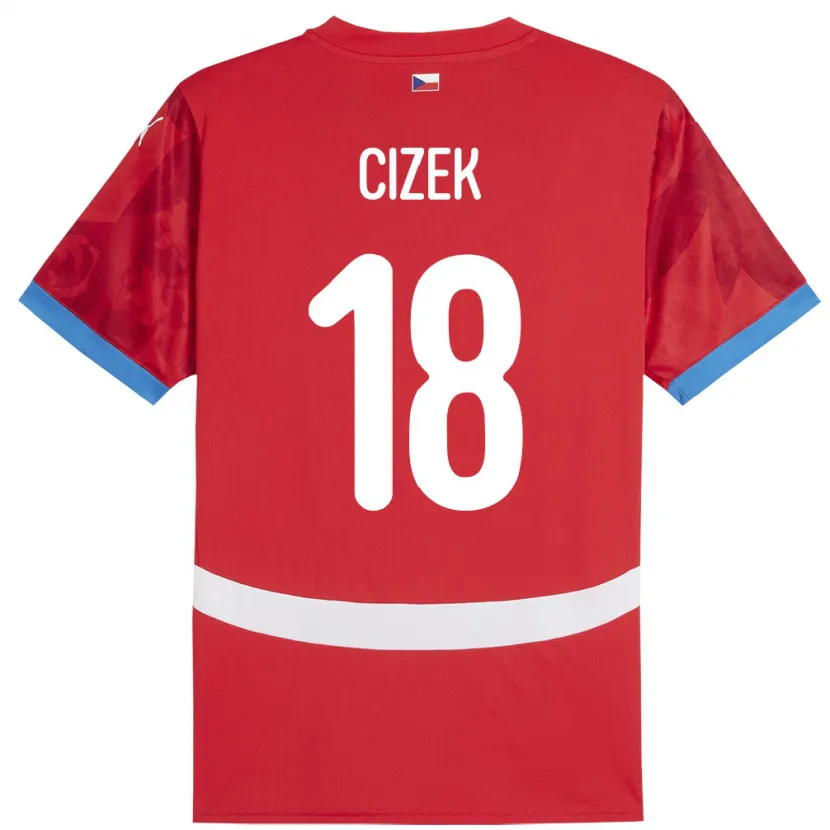 Danxen Børn Tjekkiet Krystof Cizek #18 Rød Hjemmebane Spillertrøjer 24-26 Trøje T-Shirt