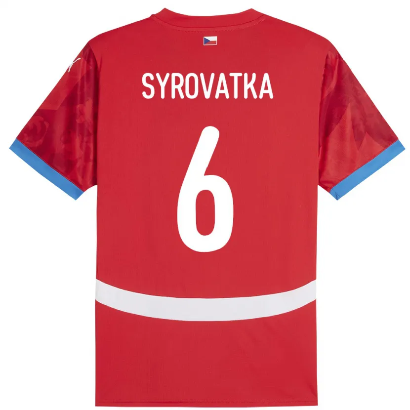 Danxen Børn Tjekkiet Matyas Syrovatka #6 Rød Hjemmebane Spillertrøjer 24-26 Trøje T-Shirt