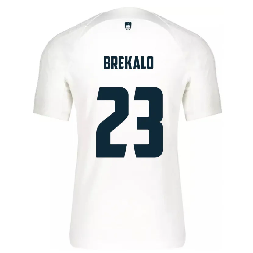 Danxen Børn Slovenien David Brekalo #23 Hvid Hjemmebane Spillertrøjer 24-26 Trøje T-Shirt
