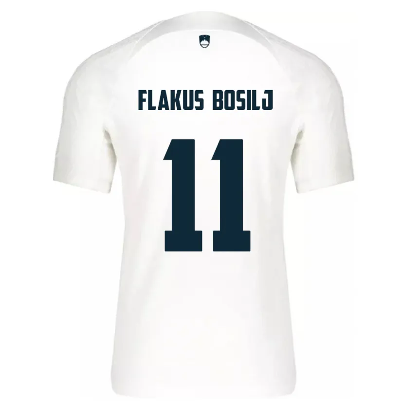 Danxen Børn Slovenien David Flakus Bosilj #11 Hvid Hjemmebane Spillertrøjer 24-26 Trøje T-Shirt