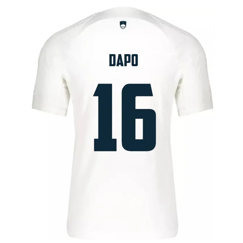 Danxen Børn Slovenien Jan Dapo #16 Hvid Hjemmebane Spillertrøjer 24-26 Trøje T-Shirt