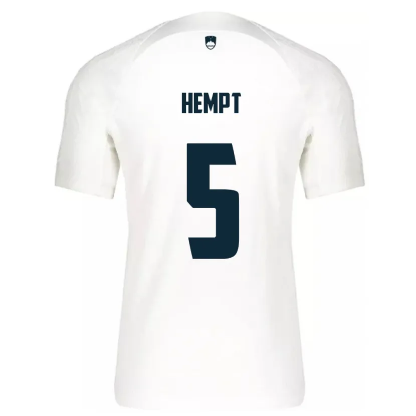 Danxen Børn Slovenien Lukas Hempt #5 Hvid Hjemmebane Spillertrøjer 24-26 Trøje T-Shirt