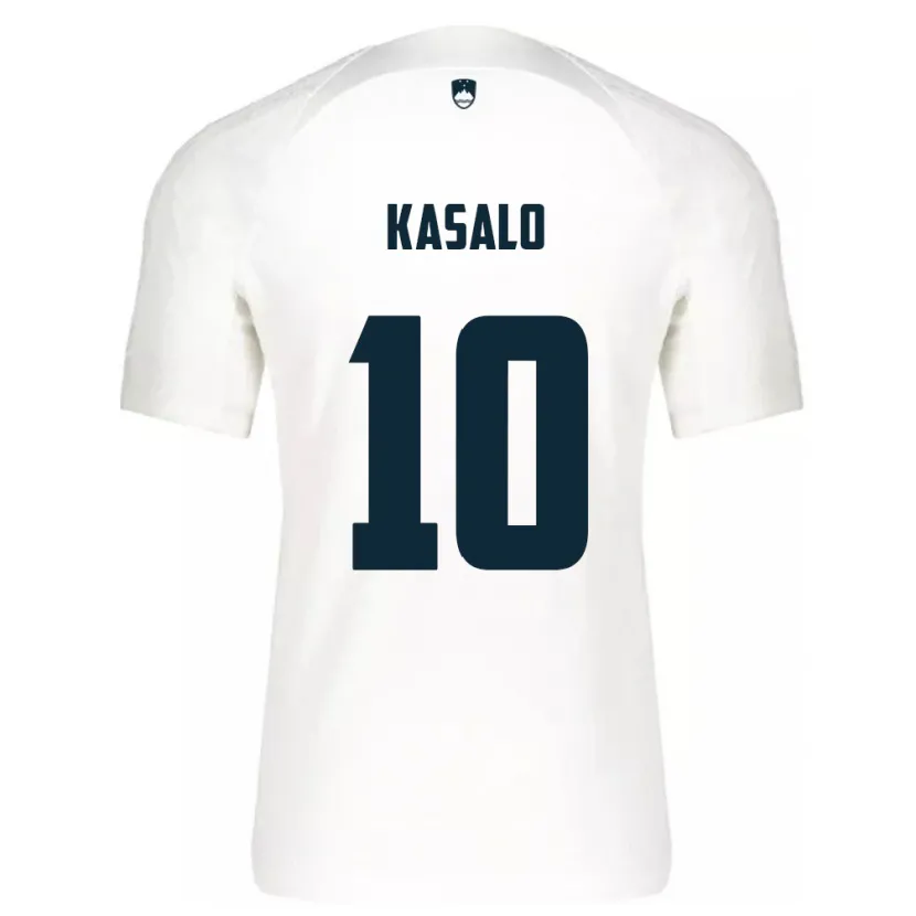 Danxen Børn Slovenien Niko Kasalo #10 Hvid Hjemmebane Spillertrøjer 24-26 Trøje T-Shirt