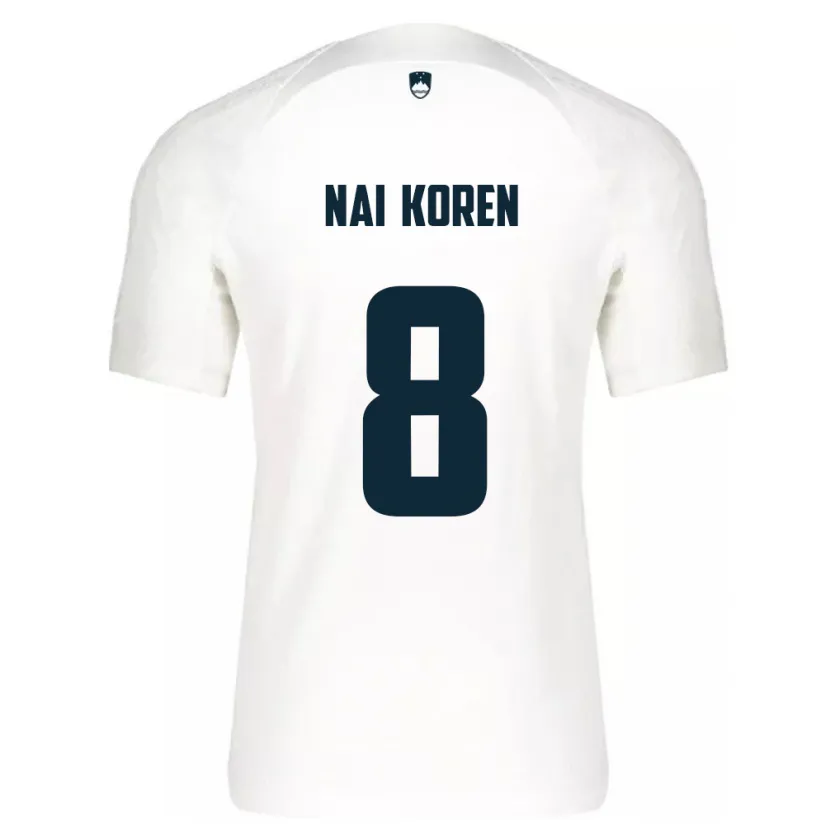 Danxen Børn Slovenien Tian Nai Koren #8 Hvid Hjemmebane Spillertrøjer 24-26 Trøje T-Shirt
