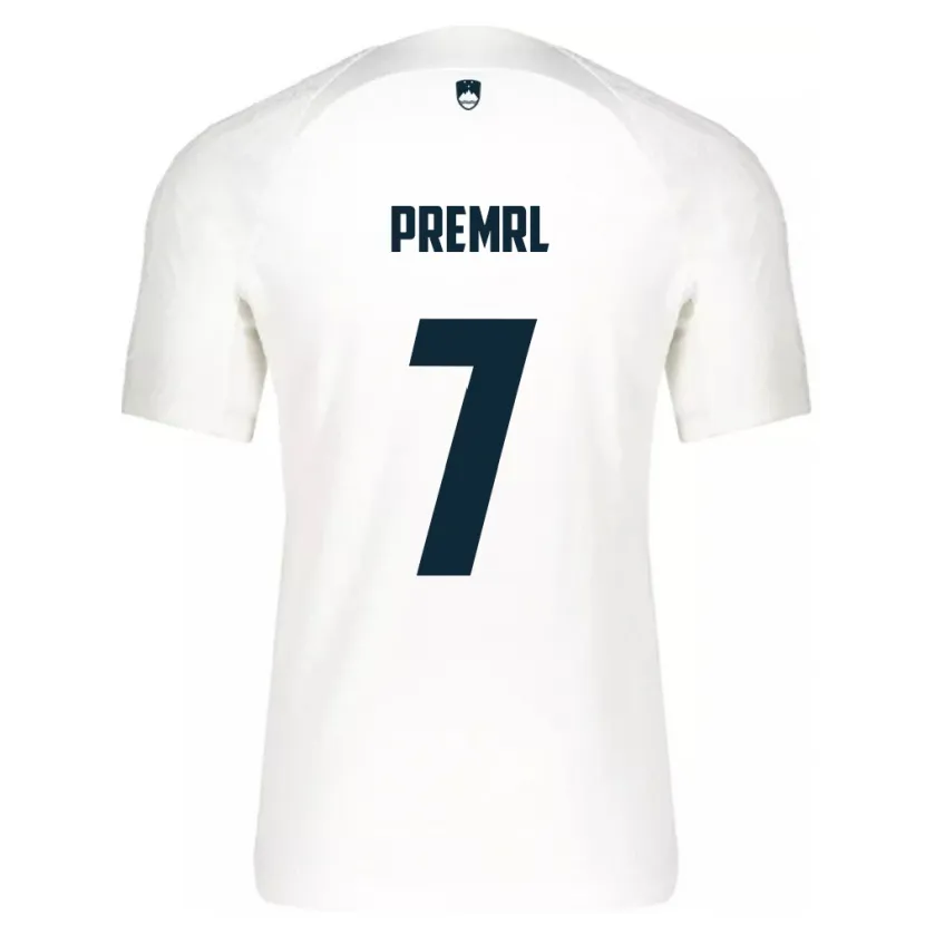 Danxen Børn Slovenien Jaka Premrl #7 Hvid Hjemmebane Spillertrøjer 24-26 Trøje T-Shirt