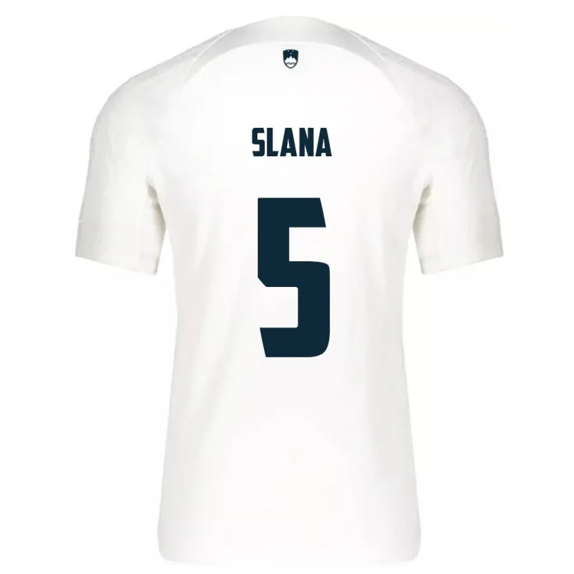 Danxen Børn Slovenien Filip Slana #5 Hvid Hjemmebane Spillertrøjer 24-26 Trøje T-Shirt