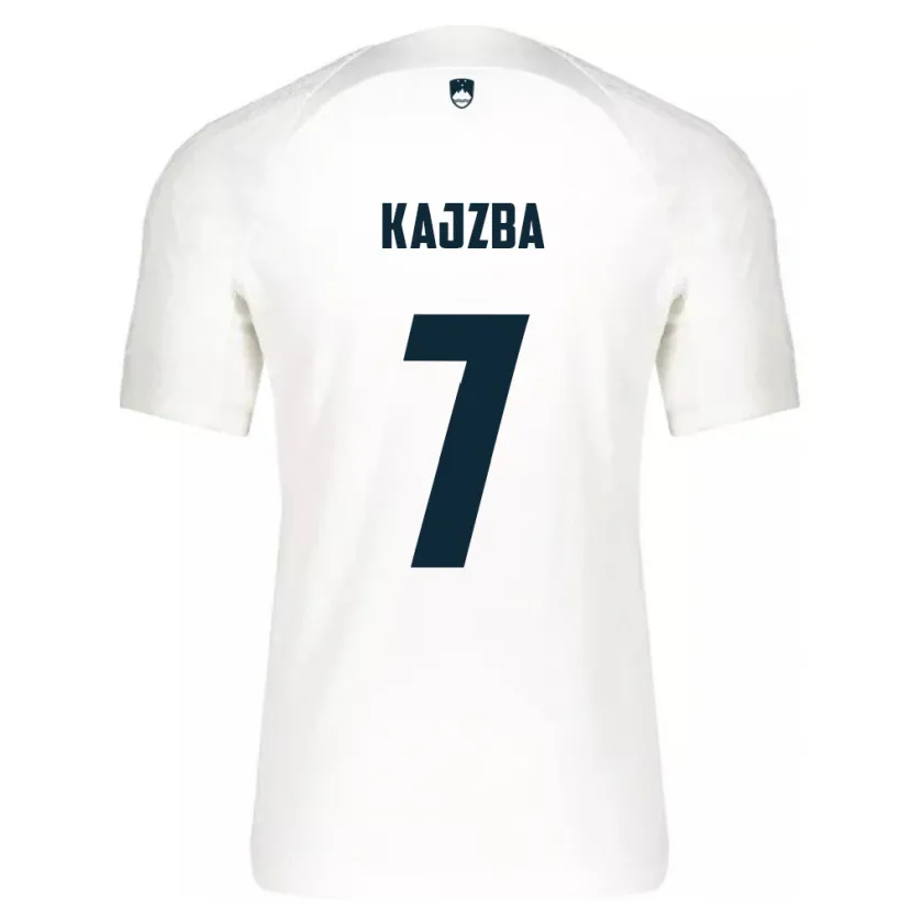 Danxen Børn Slovenien Nina Kajzba #7 Hvid Hjemmebane Spillertrøjer 24-26 Trøje T-Shirt