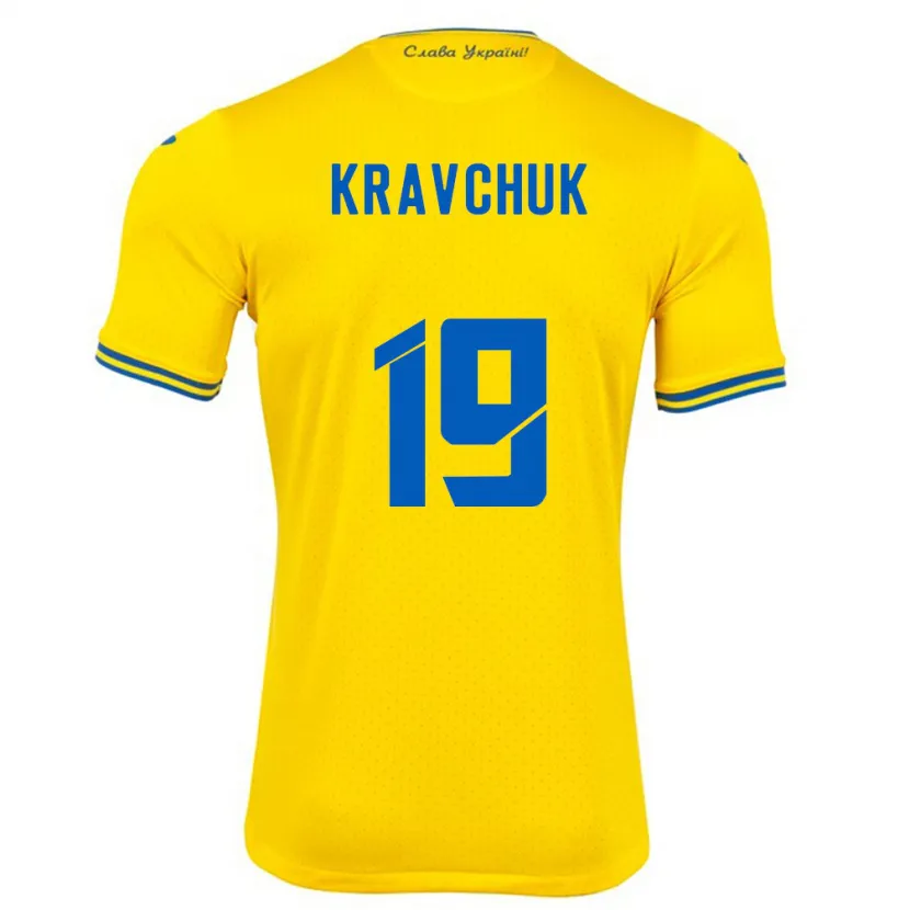 Danxen Børn Ukraine Roksolana Kravchuk #19 Gul Hjemmebane Spillertrøjer 24-26 Trøje T-Shirt