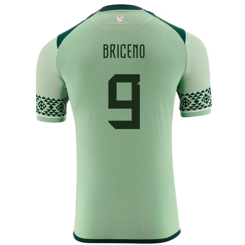 Danxen Børn Bolivia José Briceño #9 Lysegrøn Hjemmebane Spillertrøjer 24-26 Trøje T-Shirt