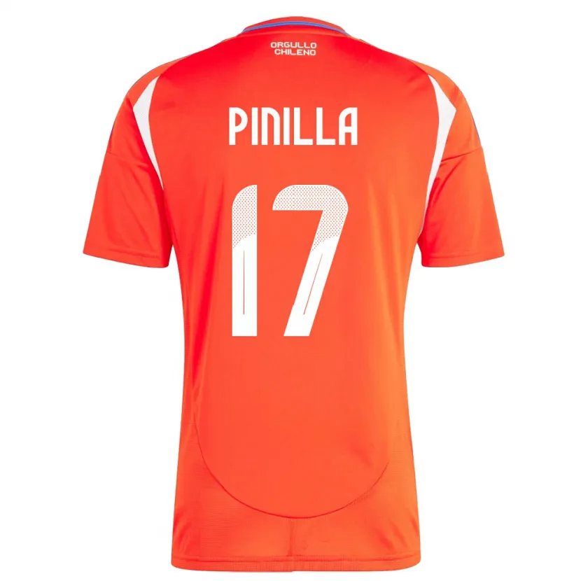 Danxen Børn Chile Fernanda Pinilla #17 Rød Hjemmebane Spillertrøjer 24-26 Trøje T-Shirt
