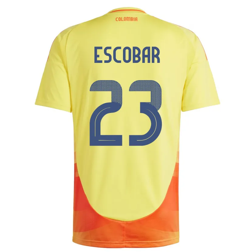 Danxen Børn Colombia Josen Escobar #23 Gul Hjemmebane Spillertrøjer 24-26 Trøje T-Shirt