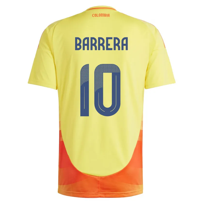 Danxen Børn Colombia Jordan Barrera #10 Gul Hjemmebane Spillertrøjer 24-26 Trøje T-Shirt