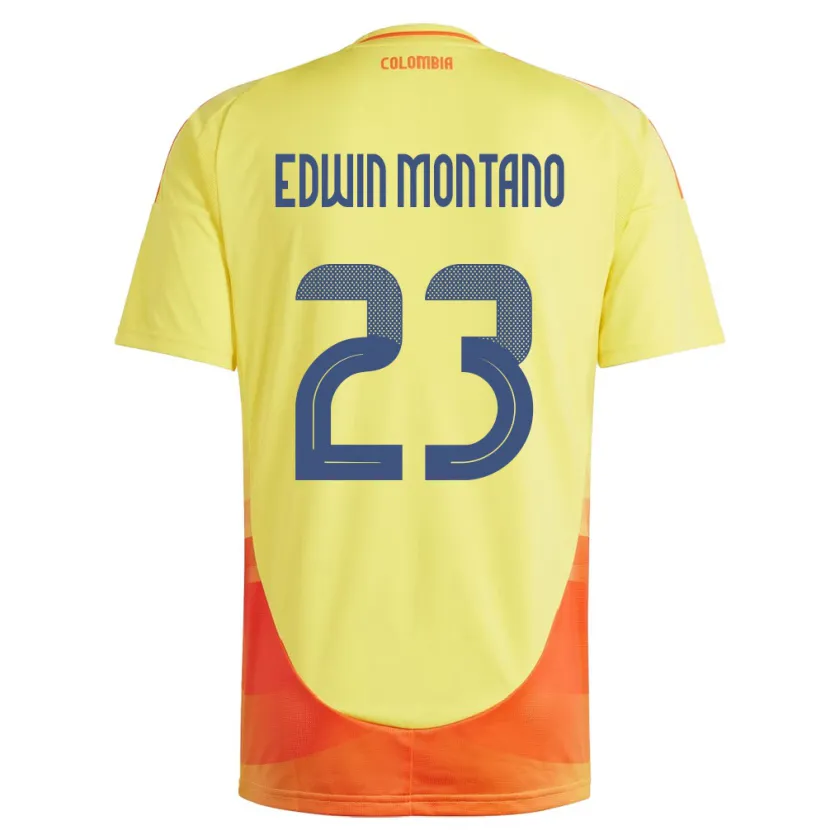 Danxen Børn Colombia John Edwin Montaño #23 Gul Hjemmebane Spillertrøjer 24-26 Trøje T-Shirt