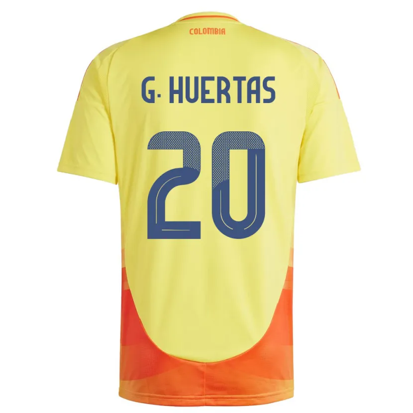 Danxen Børn Colombia Gabriela Huertas #20 Gul Hjemmebane Spillertrøjer 24-26 Trøje T-Shirt