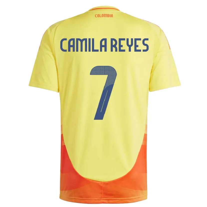 Danxen Børn Colombia María Camila Reyes #7 Gul Hjemmebane Spillertrøjer 24-26 Trøje T-Shirt